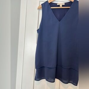 Michael Kors Navy V-Neck Blouse